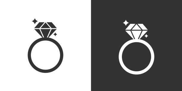 jewel, ring diamond, engagement ring - elmas yüzük stock illustrations