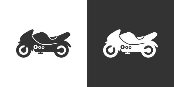 ilustraciones, imágenes clip art, dibujos animados e iconos de stock de icono de motocicleta. tipo de motocicleta de ciclomotor, scooter, roadster, deportes, crucero, turismo, scrambler, bicicleta de trial y helicóptero. - roadster