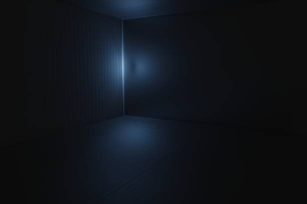 istock 3d render, glowing lines, tunnel, neon lights, virtual reality, abstract background, square portal, arch, pink blue spectrum vibrant colors, laser show 1453704355