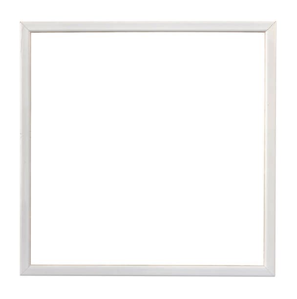 istock Old white wooden Image frame on a white textured wall. Photo frame with clean copy space for your content. 1453711918