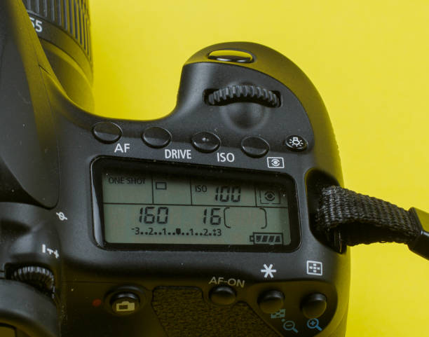 istock information on the camera screen. Professional photography equipment. 1453714354