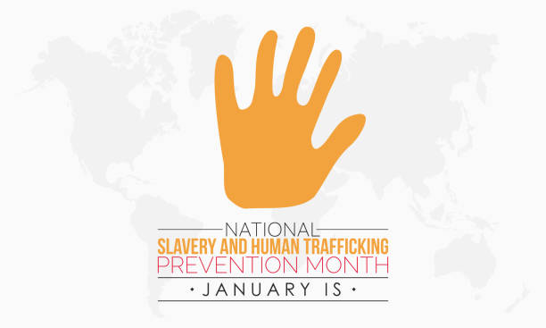 istock Vector banner template design concept of National Slavery and Human Trafficking Prevention Month observed on every January 1453720065