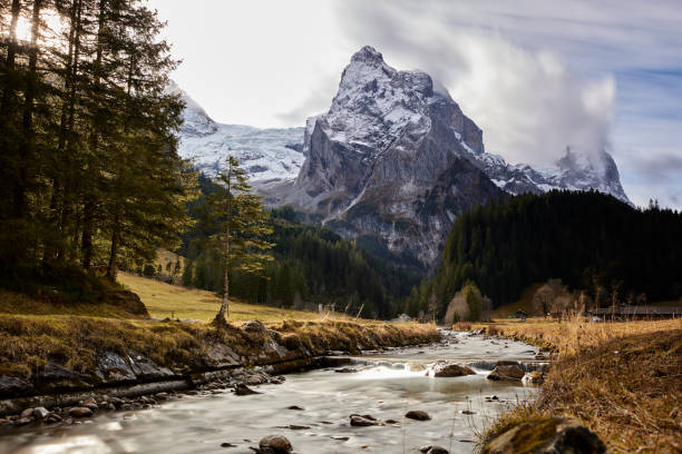 Beautiful landscape of Switzerland mountains in fall