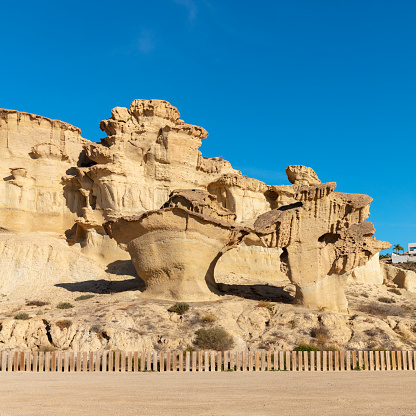 Bolnuevo sandstone rock erosions,  Murcia province in Spain