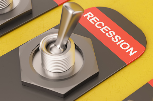 Recession Switch Button. 3D Render