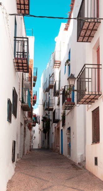 istock Typical spanish street with white houses 1453725650