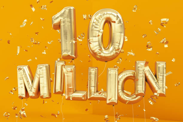 istock 10 Million Balloon Sign with Confetti 1453725696