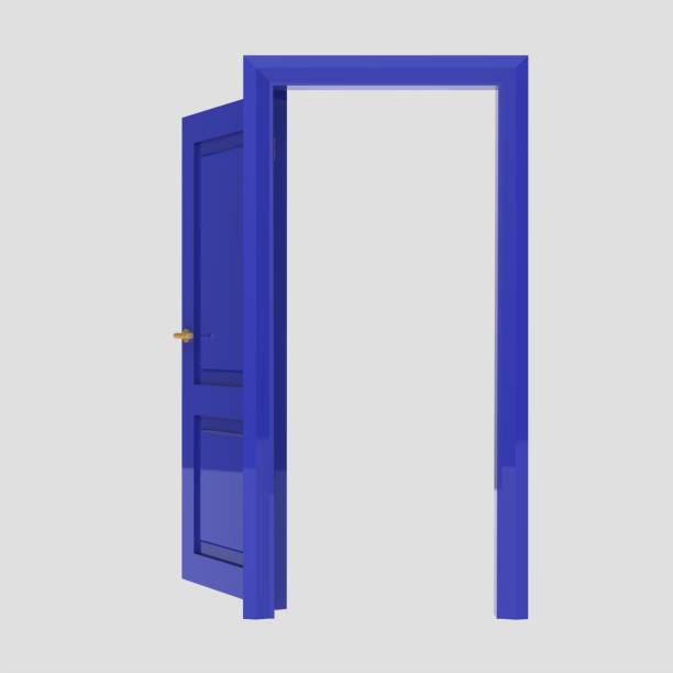 istock blue wooden interior door illustration set different open closed isolated white background 1453726065