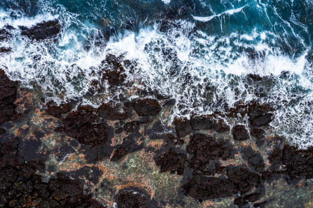 istock Aerial view of ocean and rocks 1453728693