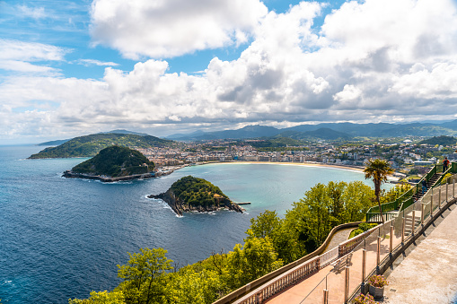 Views of the city of San Sebastián and Santa Clara Island from Mount Igeldo, Gipuzkoa