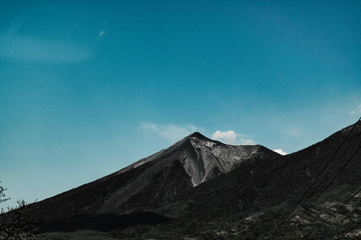 A photo of mountain peaks in Antigua Guatemala, Guatemala, Central America