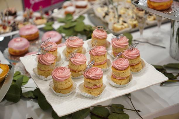 istock Decorated sweet shortcake cupcakes in closeup 1453741022