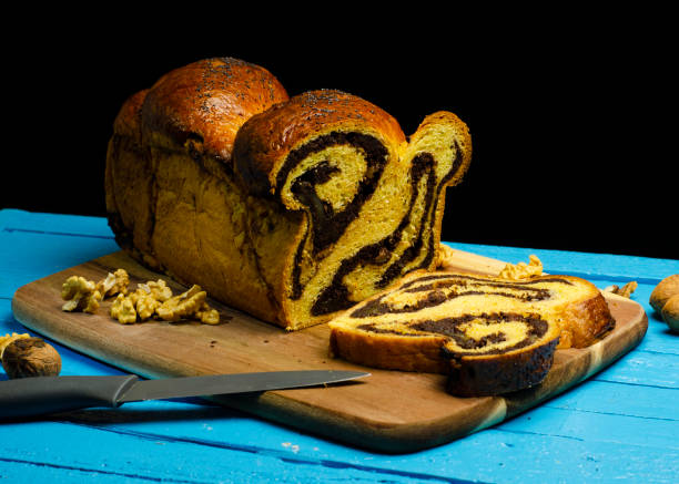 istock Beautiful shot of a marble cake with walnuts 1453742584
