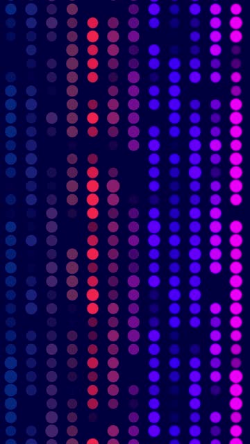 Digital Led Circle Balls and Dots, Energy Fast Blink, Neon Lighting Background, Device Screen Code Programming Machine, Abstract Animated Motion Glowing Background, Display Lights for Wallpaper, Screensaver, Presentation, Banner, Party Music Club stock vi