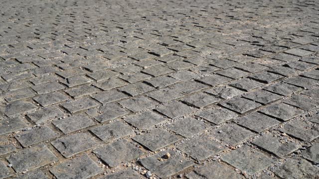 Close-up Stone blocks in the walkway