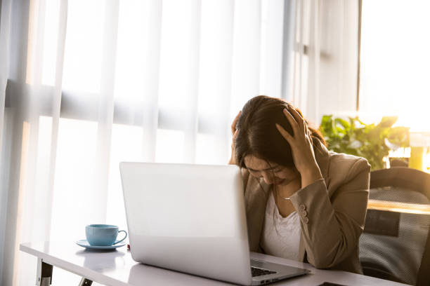 istock Young stressed businesswoman 1453749973