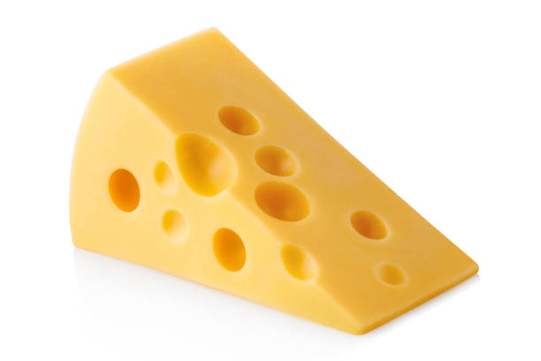 istock Piece of cheese on white 1453753387