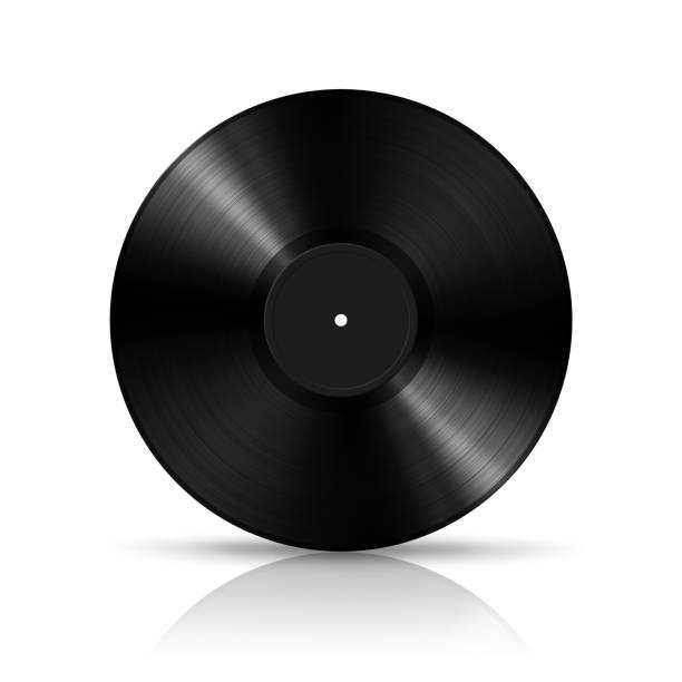 istock Black vinyl record isolated on white background 1453753513
