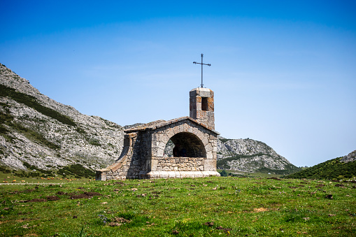 Chapel of the Good Shepherd - Ermita de El Buen Pastor - in Covadonga, Picos de Europa, Asturias, Spain