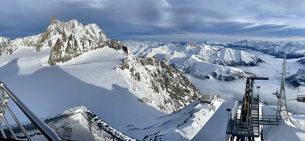 Panoramic view of the Mont Blanc massif, Italy