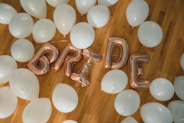 istock The inscription bride is laid out with balloons. 1453758113