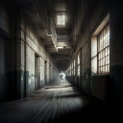 A ghost is passing through a prison