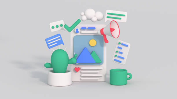 istock Social media and digital marketing concept 3D render illustration 1453762676