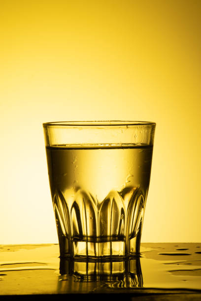 Transparent glass of water on table, clean glass
