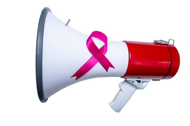istock Megaphone with purple ribbons 1453771573