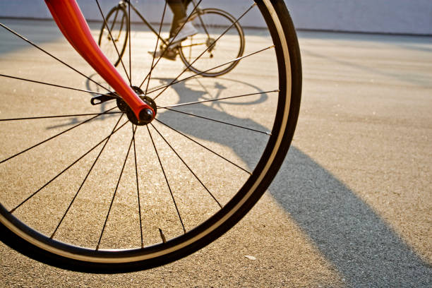 istock bicycle wheel in the evening 1453771581
