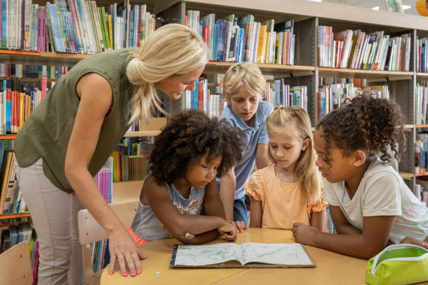 istock Preschoolers in the library 1453778175