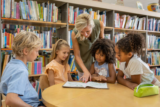 istock Preschoolers in the library 1453778179