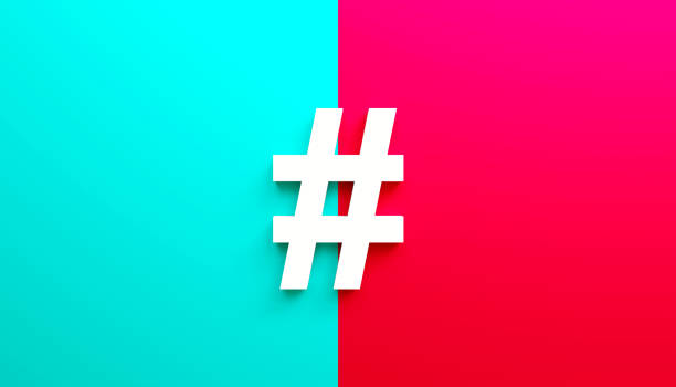istock Hashtag sign on the colored background 1453778925
