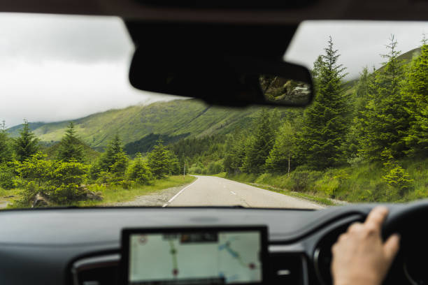 istock Landscape photo from inside the car 1453783105