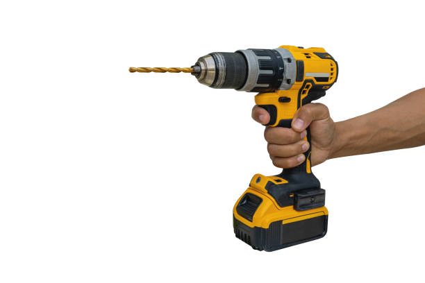 istock Power drill or Cordless screwdriver with battery for professional work in white background. 1453784006