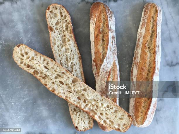 Traditional Rustic Bread Stock Photo - Download Image Now - Backgrounds, Baguette, Bakery