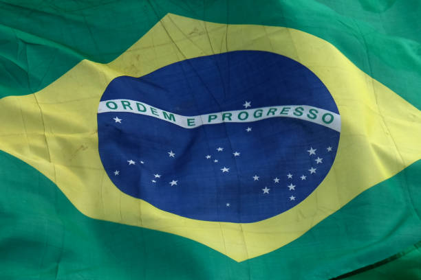istock Brazil flag waving 1453786478