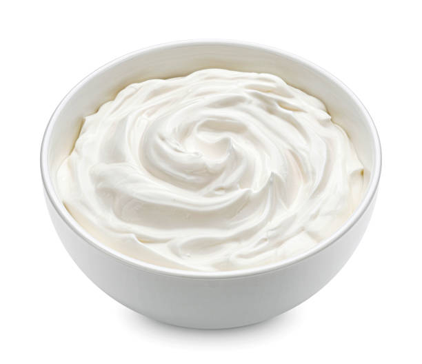 istock Bowl of yogurt isolated on white background 1453788209