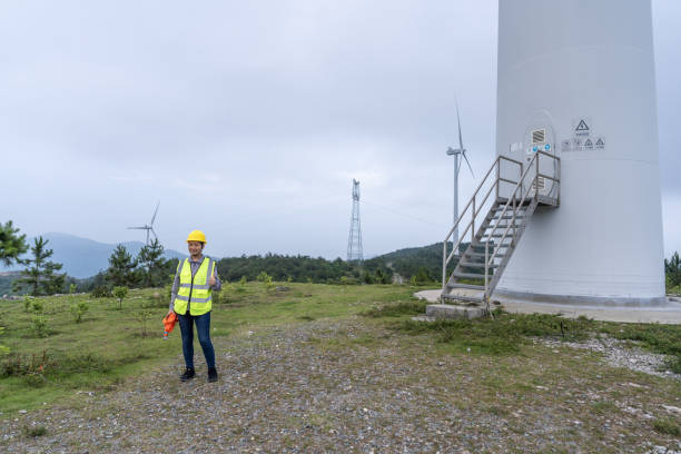 istock A female engineer works in front of wind power 1453790509