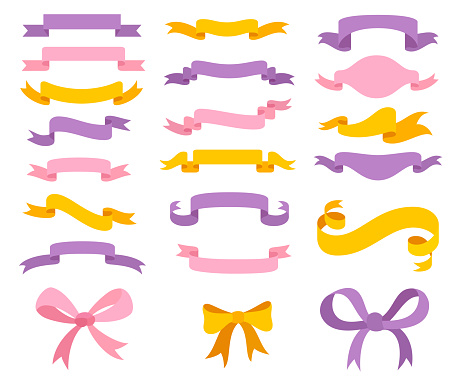 Set of Colorful Ribbon Banners.