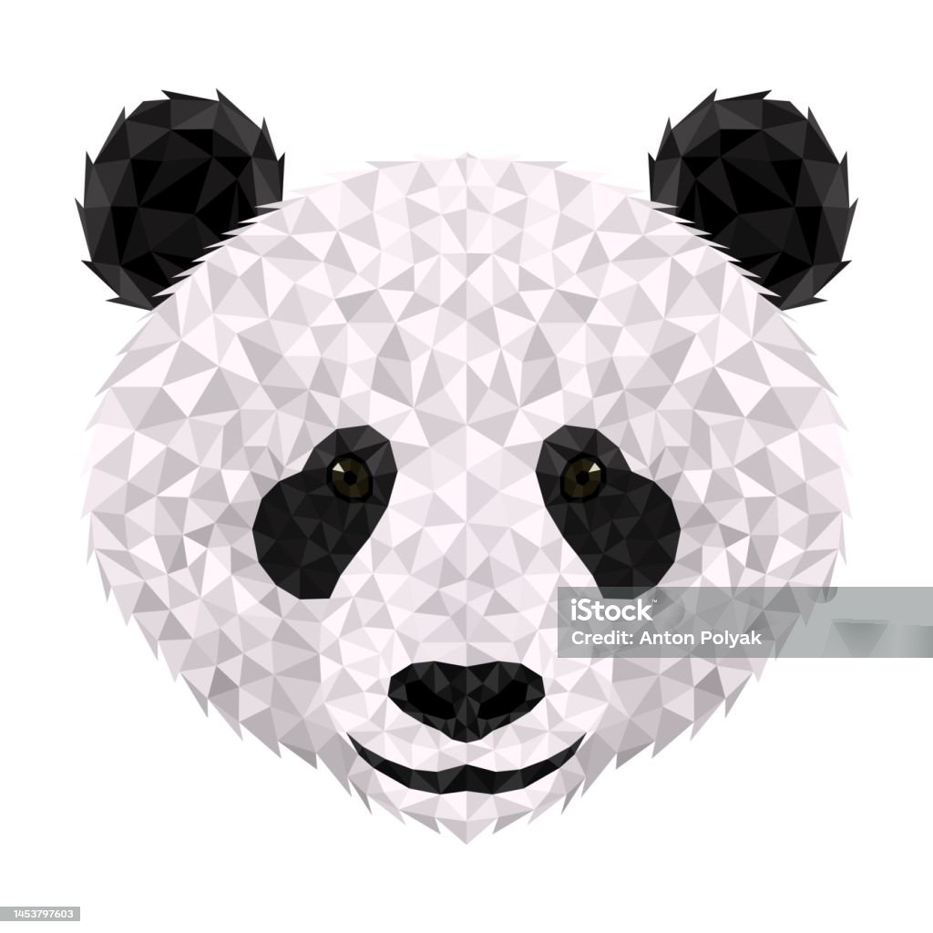 Panda Polygonal Low Poly Triangular Panda Face Stock Illustration ...