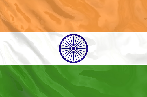 Indian Flag Button - Flag of India Badge 3D Illustration