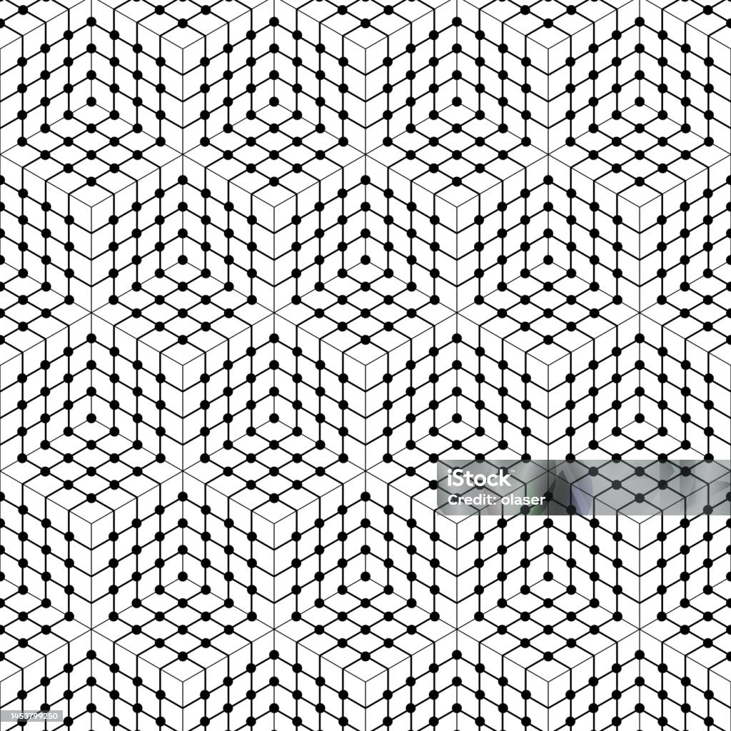 Ube Pattern Cube Pattern With Lines And Dots Stock Illustration - Download Image ...
