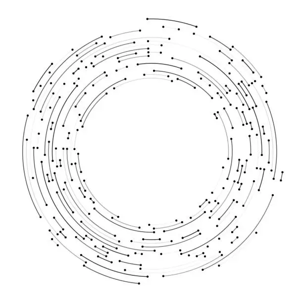 Vector illustration of Circuit board style of abstract circular electronics background pattern.