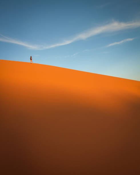 istock Walking along the sand dunes at sunset 1453799601