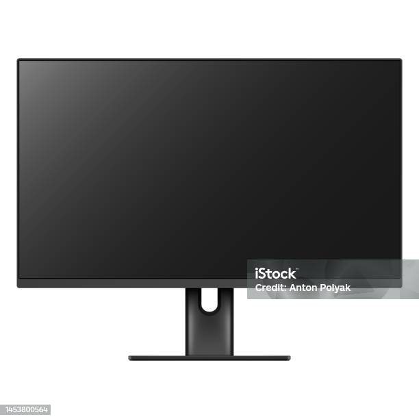 Realistic Desktop Computer Monitor Realistic Computer Monitor Screen Isolated On White Background Stock ...