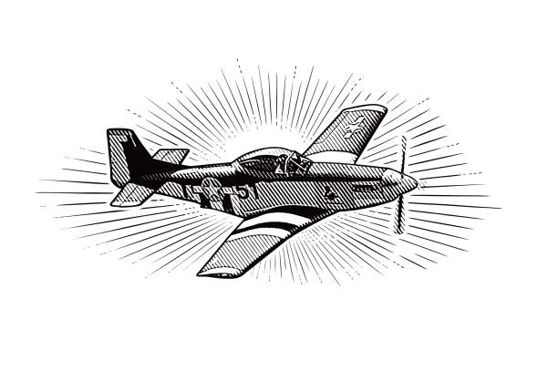 World War II P-51 Mustang Airplane flying