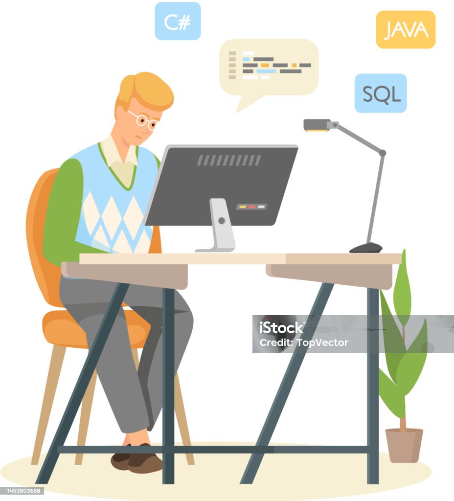 Programmer Engineering And Coding Programmer Working On Web Development ...