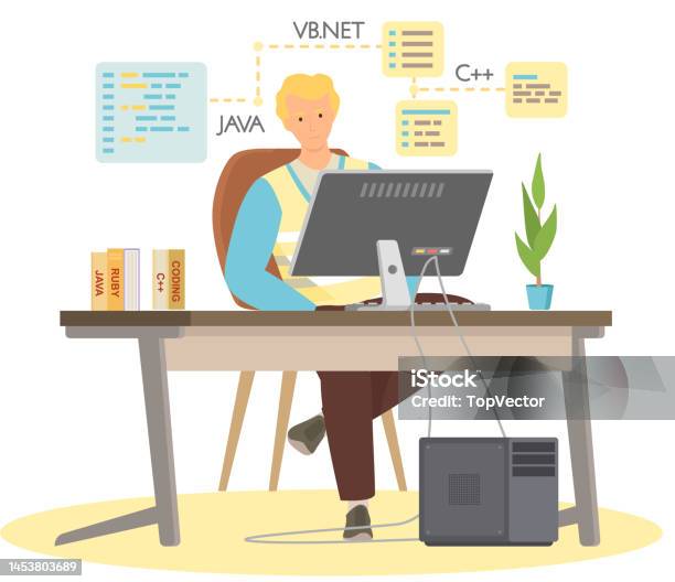 Programmer Engineering And Coding Programmer Working On Web Development ...