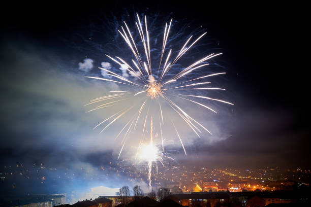 istock New Year's Eve fireworks over the city 1453804101